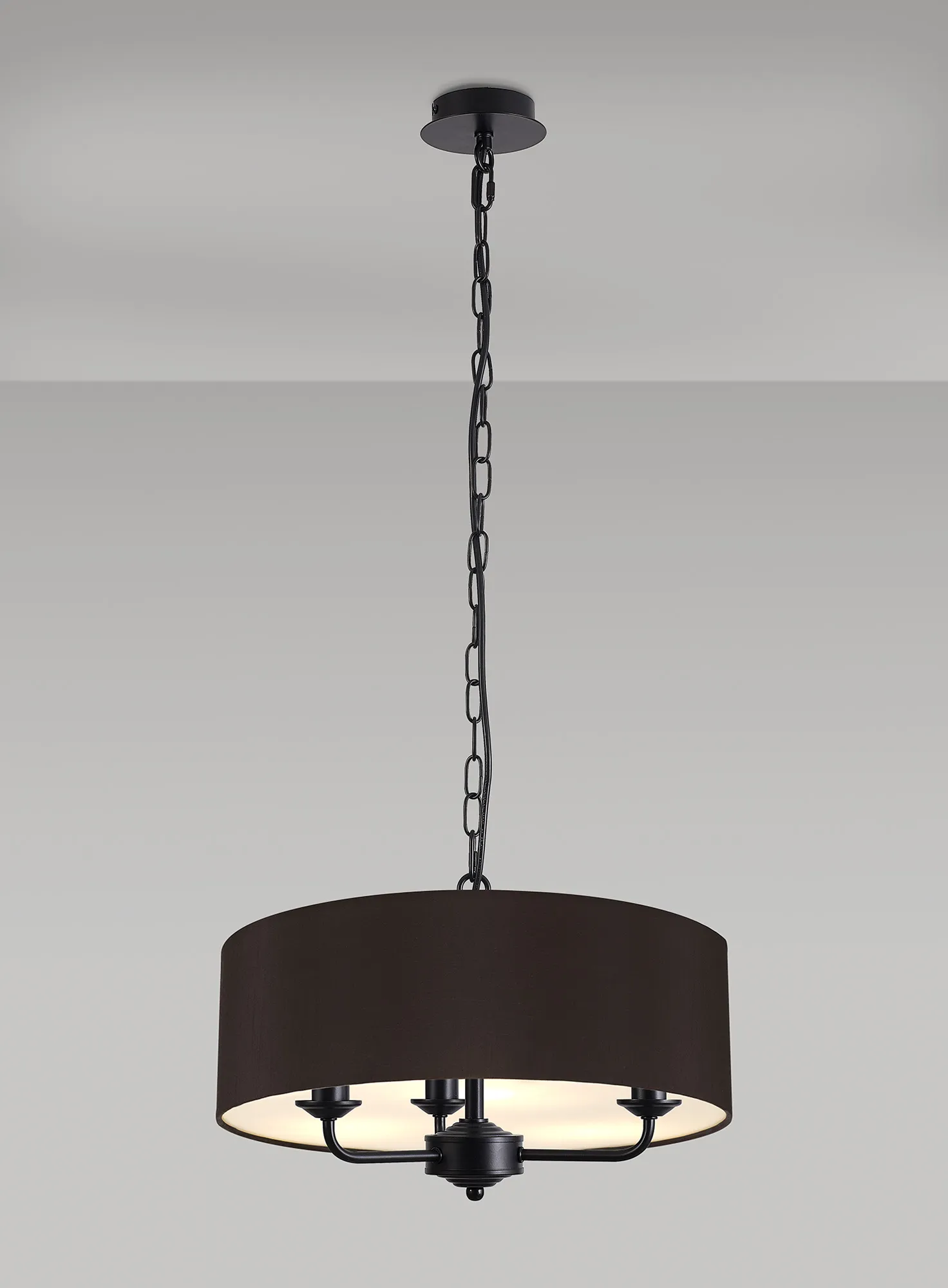 Banyan 45cm 3 Light Pendant Matt Black; Black DK1013  Deco Banyan MB BL